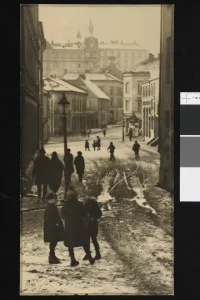 Winter scene at Vika Terrasse in Oslo, captured by Olaf Christoffersen